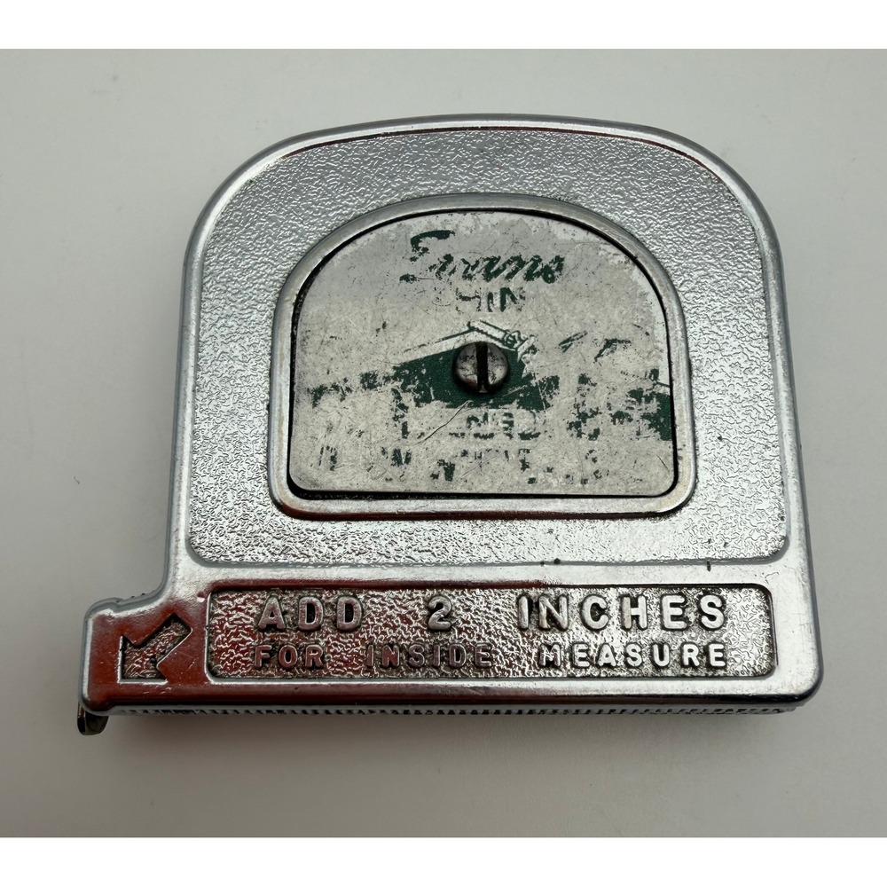 Vintage Evans White-Tape 6ft Pocket Tape Measure Chrome Made in USA D077